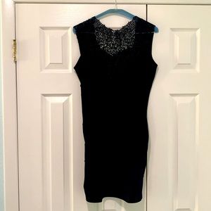 Black form fitting size Large lace front dress